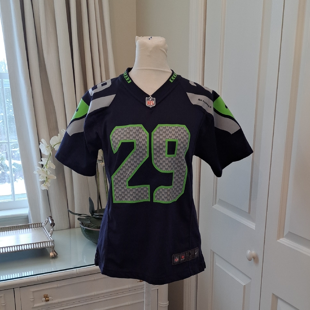 Nike On The Field Youth NFL Seattle Seahawks Navy Football Fan Jersey Thomas MED